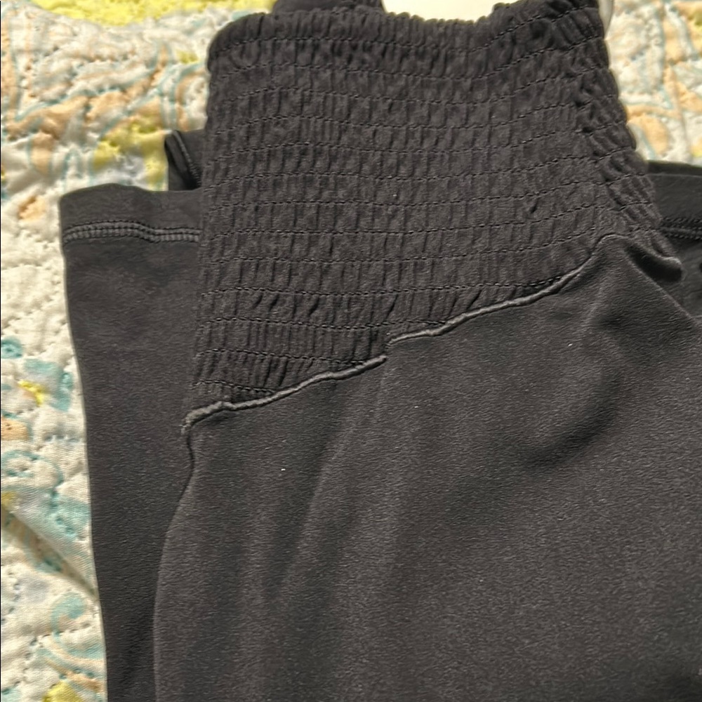 Aerie Black Smocked Waist Leggings